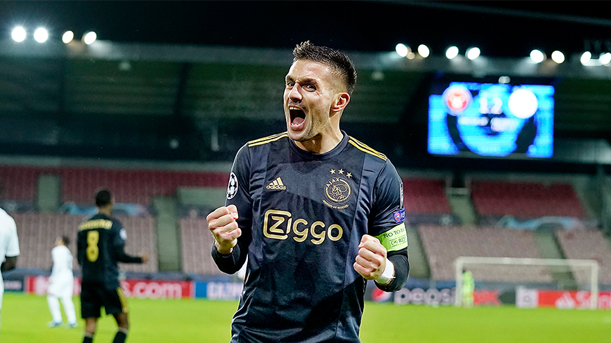 Tadic kan nummer twee worden op de topscorerslijst van Ajax in de Champions League.