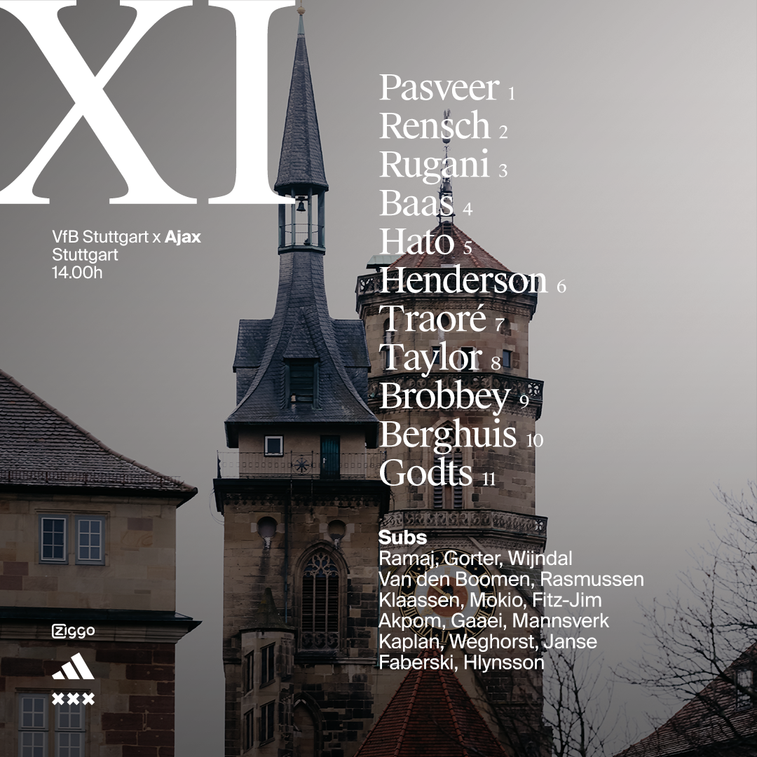 Opstelling Vierkant Stuttgart Ajax