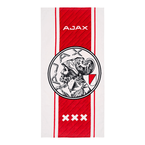 Ajax-handdoek wit rood wit 50x100 cm